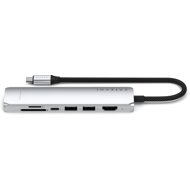 Satechi 7in1 USB-C Slim Multiport Adapter with Ethernet - Silver - USB Hub