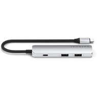Satechi 4in1 USB-C Slim Multiport Adapter 4K - Silver - USB Hub