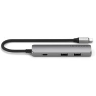 Satechi 4in1 USB-C Slim Multiport Adapter 4K - Grey (Space Grey) - USB Hub