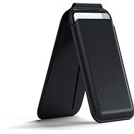 Satechi Vegan-Leather Magnetic Wallet Stand Black - MagSafe tárca
