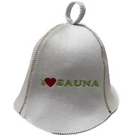NATUR Sauna cap White + green lettering, felt - Sauna Hat