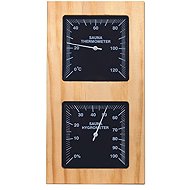 StoneForest Oy Thermometer with hygrometer, pine, vertical, black dial - Sauna Thermometer