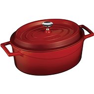 LAVA METAL Cast Iron Pot, Oval 33cm - Red - Pot