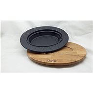 LAVA METAL Cast Iron Decorative Bowl, Oval 21x16cm with Wooden Base - Bowl