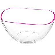 GLASMARK Salad Bowl, Clear with Red Rim - Bowl