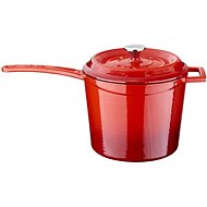 LAVA METAL Cast Iron Tall Saucepan 18cm - Red - Saucepan