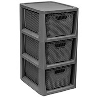 Branq Rattan Drawer Cabinet - 3 Baskets Anthracite - Storage Box