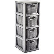 Branq Rattan Chest of Drawers - 4 Baskets Anthracite - Chest of Drawers