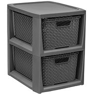 Branq Rattan Chest of Drawers - 2 Baskets, Anthracite - Storage Box