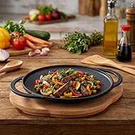 LAVA METAL Cast Iron “Wok“ 28cm with Wooden Base - Pan