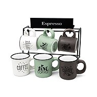 KOOPMAN Coffee Mugs with Stand, 6 × 110ml - Mug