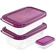 BRANQ Ori Purple Food Container Set, 3 pcs, Rectangular - Food Container Set