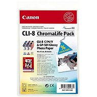 Canon CLI-8 C/M/Y - color + photo paper pack - Cartridge Set