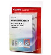 Canon CLI8 B/C/M/Y - Multipack + fotopapíry - Cartridge Set