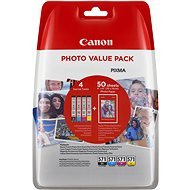 Canon CLI-571 Multipack Tintenpatronen + Fotopapier PP-201 - Druckerpatrone