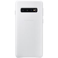 Samsung Galaxy S10 Leather Cover, fehér - Telefon tok