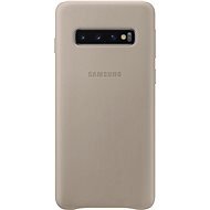 Samsung Galaxy S10 Leather Cover Grey - Phone Cover