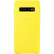 Samsung Galaxy S10 sárga bőr tok - Telefon tok