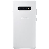 Samsung Galaxy S10+ fehér bőr tok - Telefon tok
