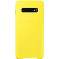 Samsung Galaxy S10+ Leather Cover, sárga - Telefon tok