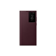 Samsung Galaxy S22 Ultra 5G Flip Case Clear View Burgundy - Phone Case