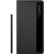 Samsung Galaxy S21 Ultra fekete Clear View flip tok + S Pen - Mobiltelefon tok
