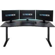 SYBERDESK PRO XXL, 165 x 68 x 73 - 76 cm, LED, fekete - 2. rész - Gaming asztal