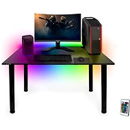 SYBERDESK 105 cm x 65 cm, LED, Cable Organisers, black - Gaming Desk