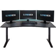 SYBERDESK ELITE XXL - 170 cm x 76 cm x 76 cm -75 cm - LED - Kabelorganisationssystem - Ambilight - schwarz - Spieltisch