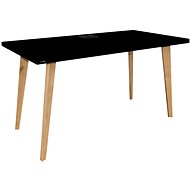 SYBERDESK 132 x 65 cm, Solid Oak Wooden Legs, LED, black - Part 1 - Gaming Desk