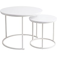 SCENA LIVING Sada 2 ks kulaté, bílé - Coffee Table