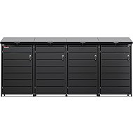 SCORPION D07GG4Z Dustbin Shelter, with two locks to protect against wind and theft, anthracite - Bin Shed