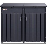 Bin shelter D12GG2Z, for 2 bins with two locks against wind and theft, anthracite - Bin Shed