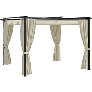 Gazebo with curtains 3 x 3 m cream steel - Garden Gazebo