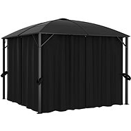 Gazebo with curtains 300 x 300 x 265 cm anthracite - Garden Gazebo