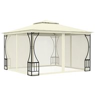 Gazebo with curtains 300 x 300 x 265 cm cream - Garden Gazebo
