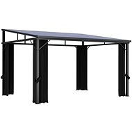 Gazebo with Curtains 405 x 294 x 244cm Anthracite - Garden Gazebo