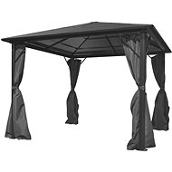 Gazebo with Curtains Aluminium Anthracite 300 x 300cm - Garden Gazebo