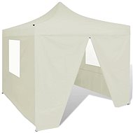 Cream folding tent 3 x 3 m with 4 walls - Garden Gazebo