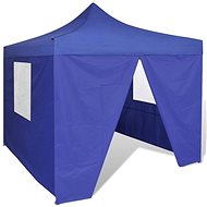 Blue folding tent 3 x 3 m with 4 walls - Garden Gazebo