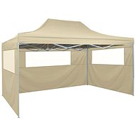 Professional folding party tent 3 sides 3x4 m steel cream - Garden Gazebo
