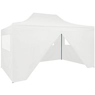Professional folding party tent 4 sides 3 x 4 m white steel - Garden Gazebo