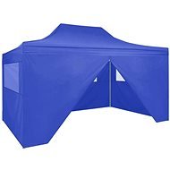 Professional folding party tent 4 sides 3 x 4 m steel blue - Garden Gazebo