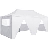 Professional folding party tent 4 sides 3 x 6 m steel white - Garden Gazebo