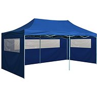 Professional folding party tent 4 sides 3 x 6 m steel blue - Garden Gazebo