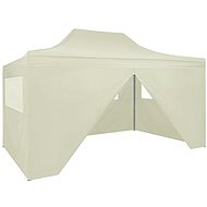 Professional folding party tent 4 sides 3x4 m steel cream - Garden Gazebo