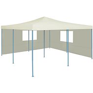 Folding gazebo with 2 sides 5 x 5 m cream - Garden Gazebo