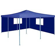 Folding gazebo with 2 sides 5 x 5 m blue - Garden Gazebo
