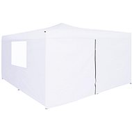 Folding gazebo with 4 sides 5 x 5 m white - Garden Gazebo