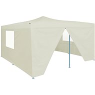 Folding gazebo with 4 sides 5 x 5 m cream - Garden Gazebo